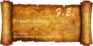 Frendl Ervin névjegykártya